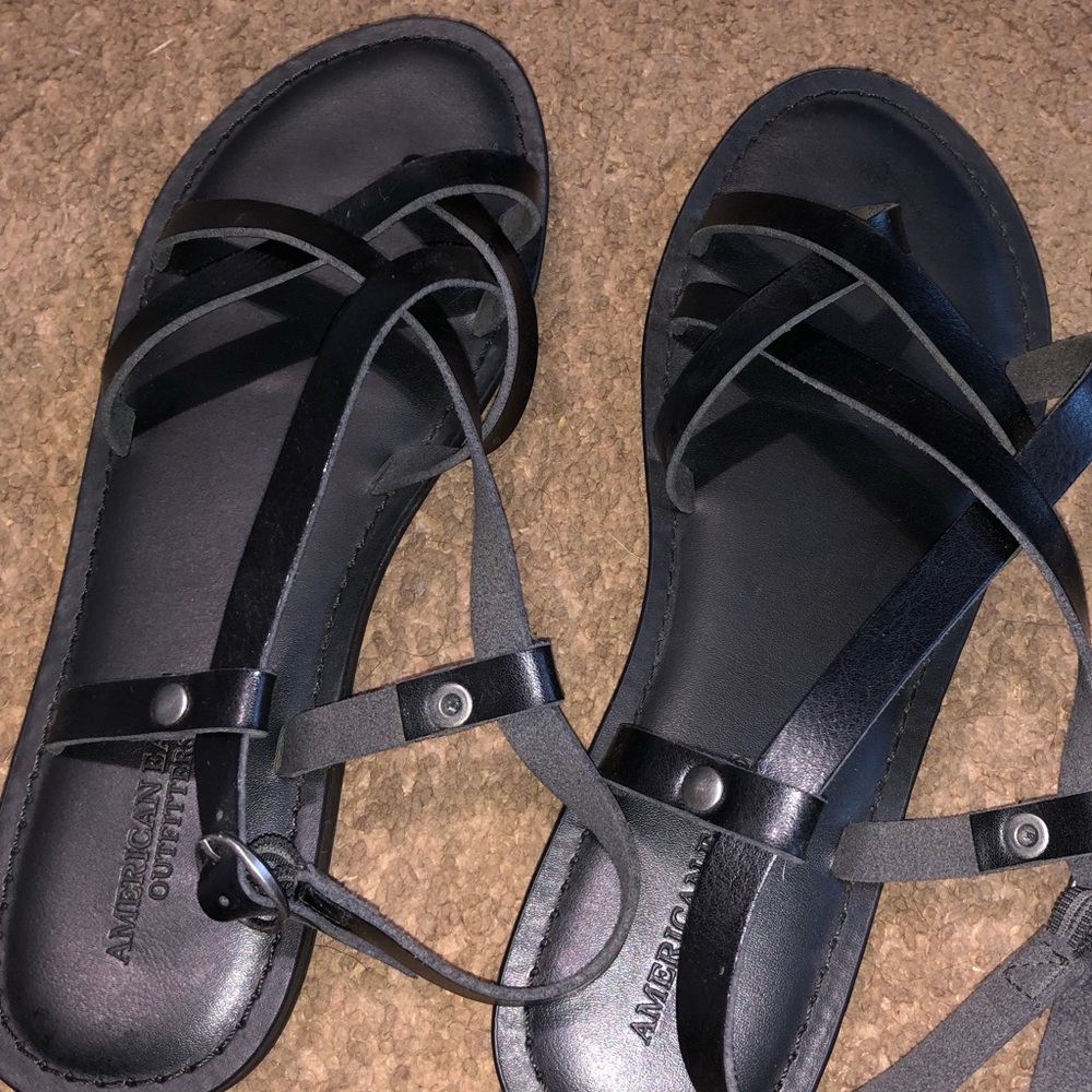 Black strapped sandal